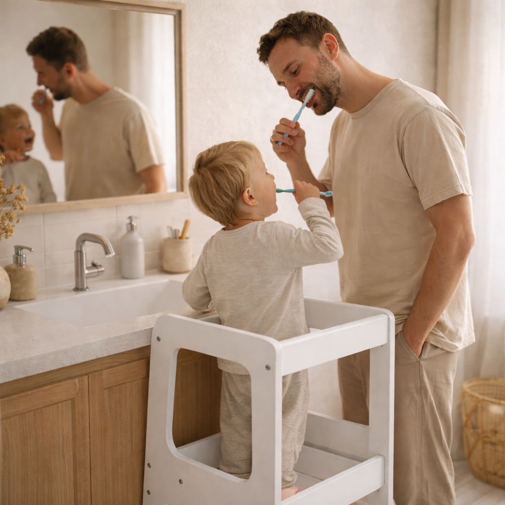 Xubby Lullza Classic Toddler Tower - Natural/White