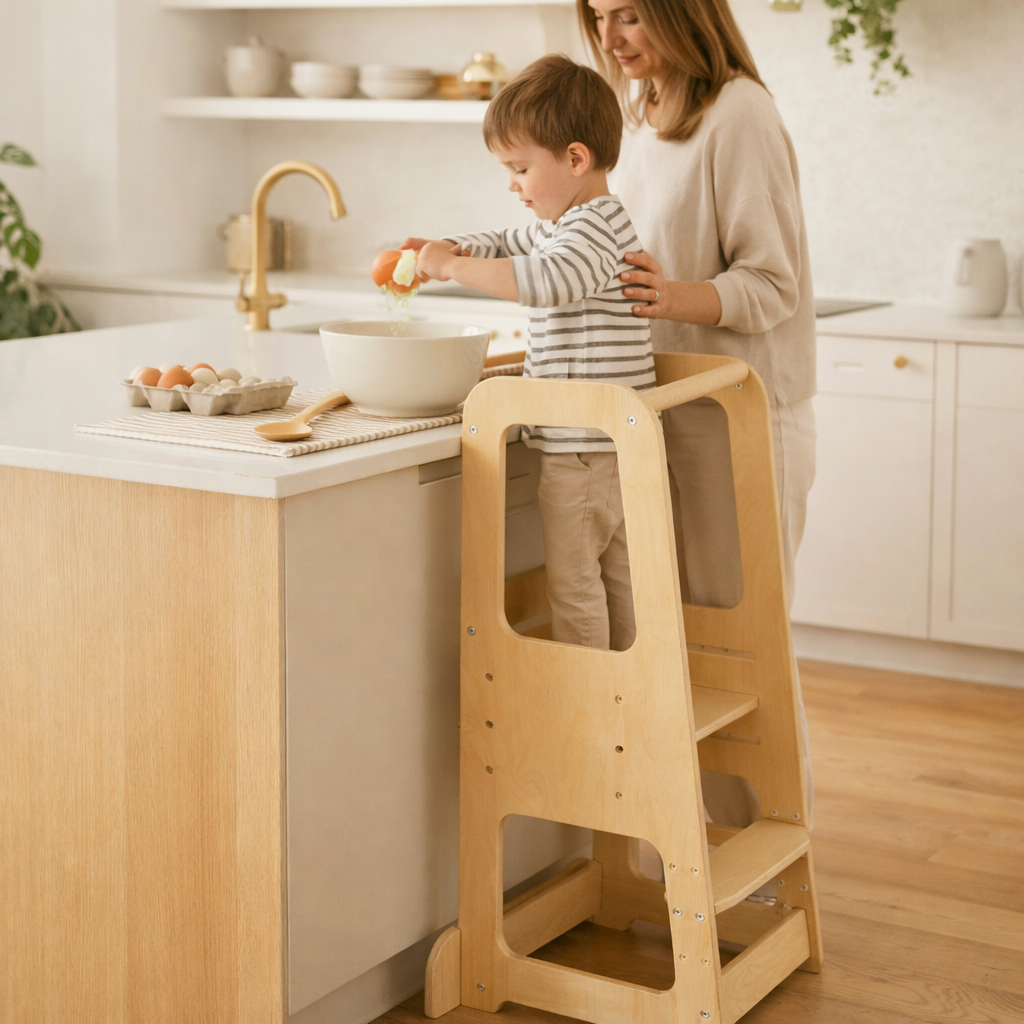 Xubby Lullza Classic Toddler Tower - Natural/White