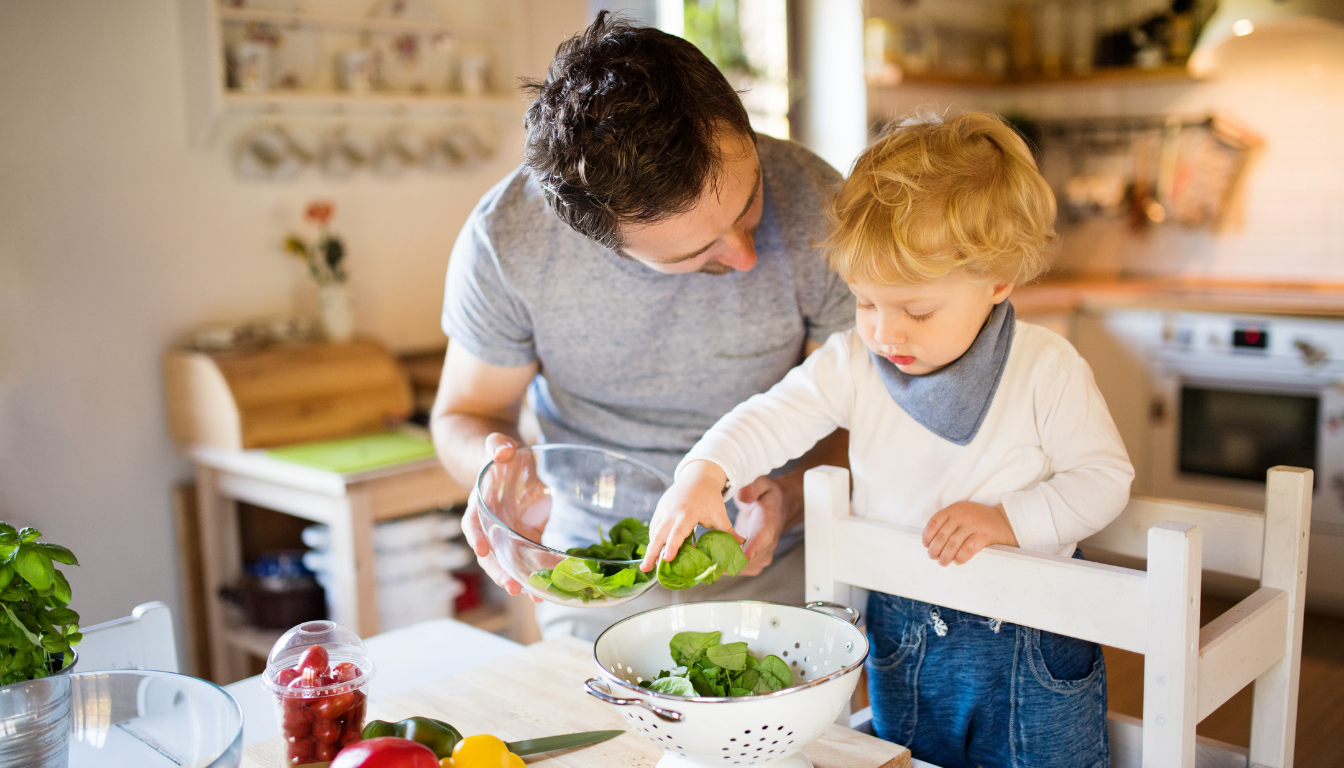 How can I keep my toddler busy while I’m cooking dinner?