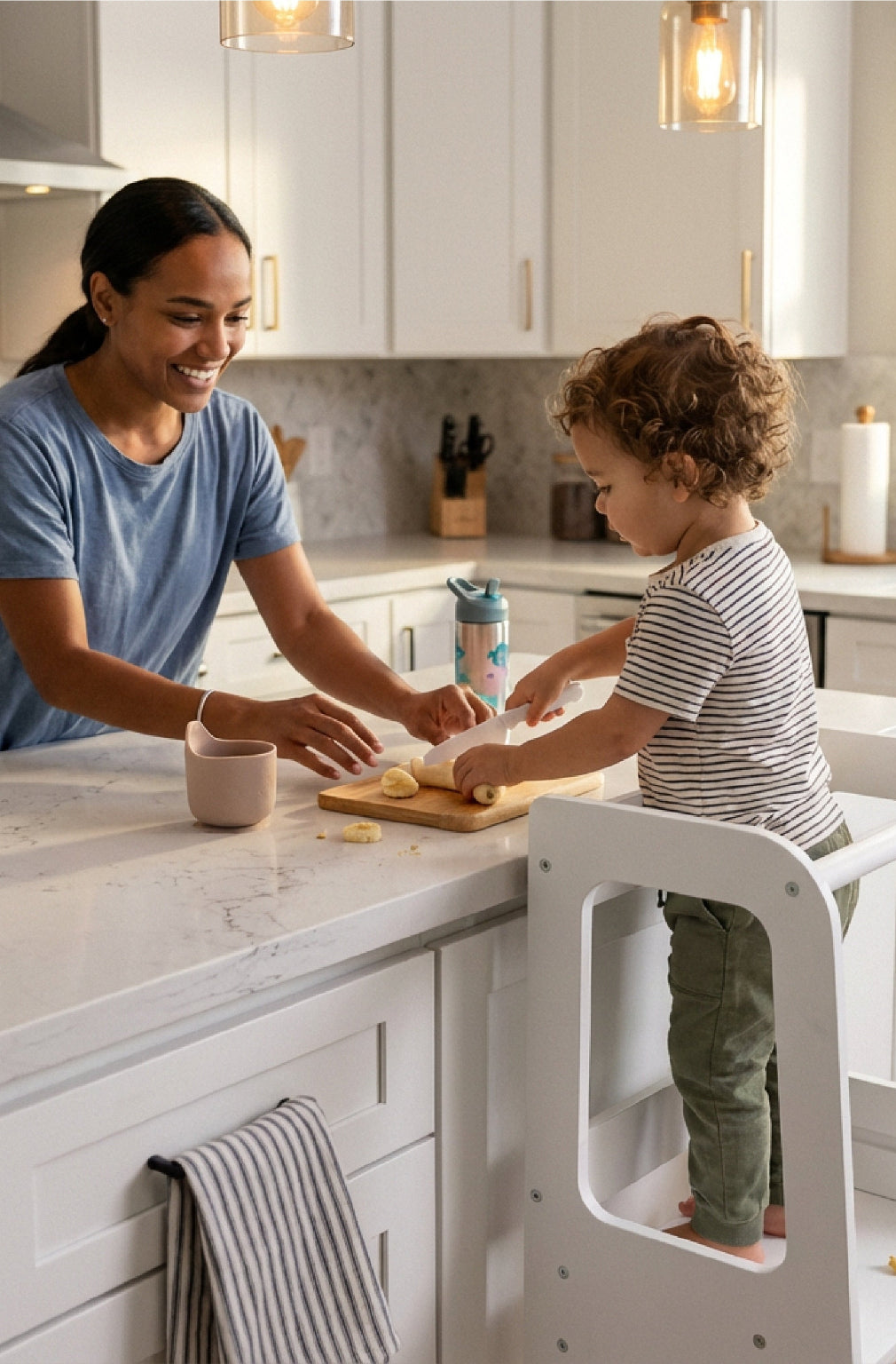 Xubby Lullza Classic Toddler Tower - Natural/White