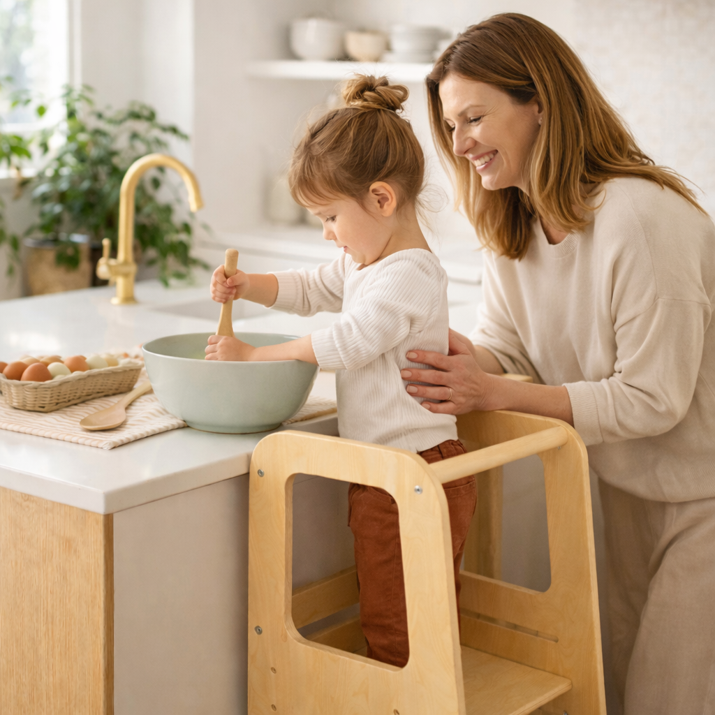 Xubby Lullza Classic Toddler Tower - Natural/White