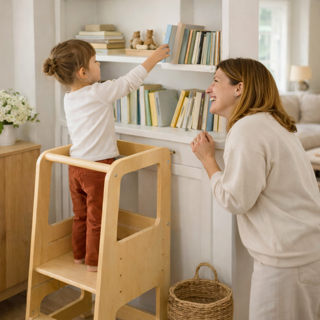 Xubby Lullza Classic Toddler Tower - Natural/White
