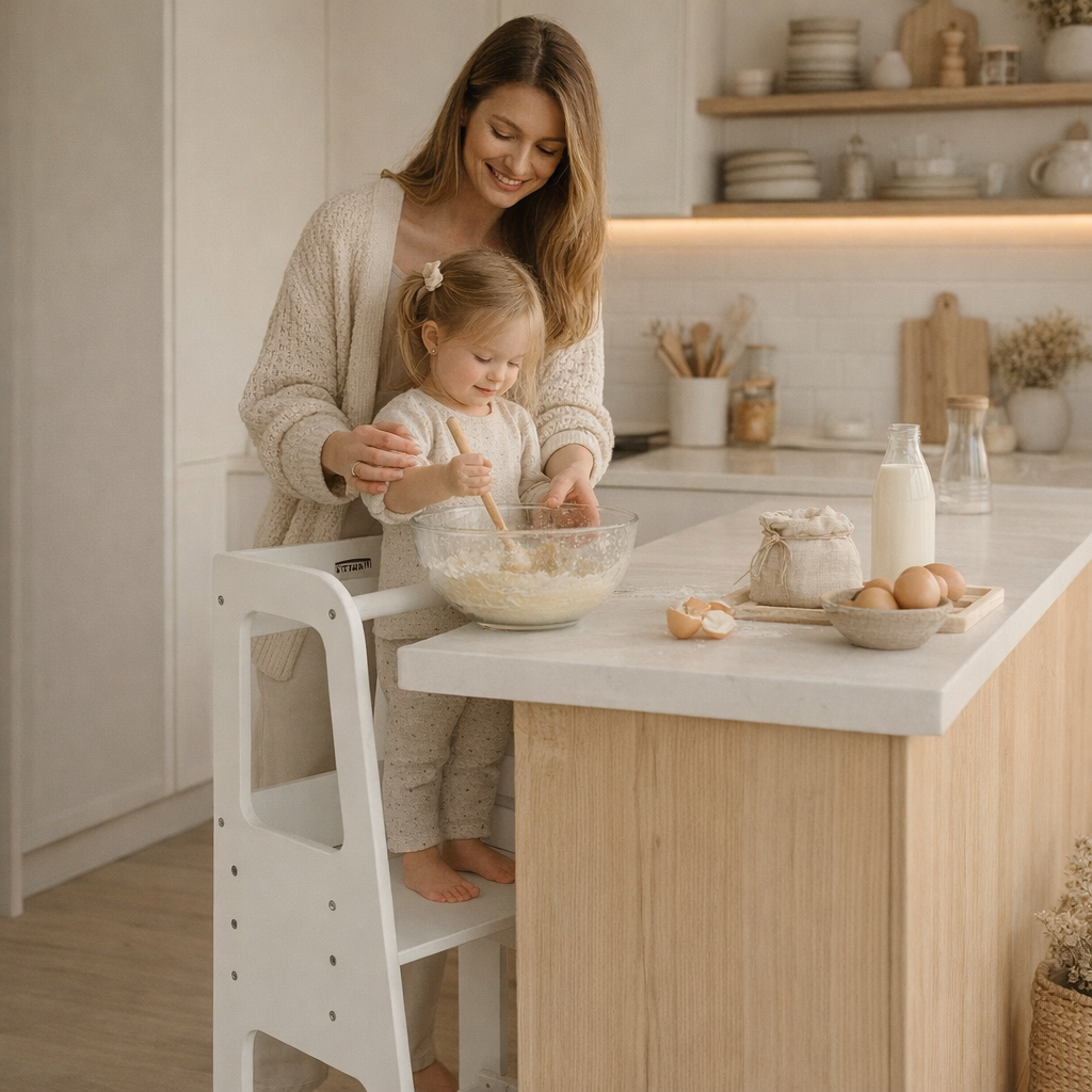 Xubby Lullza Classic Toddler Tower - Natural/White