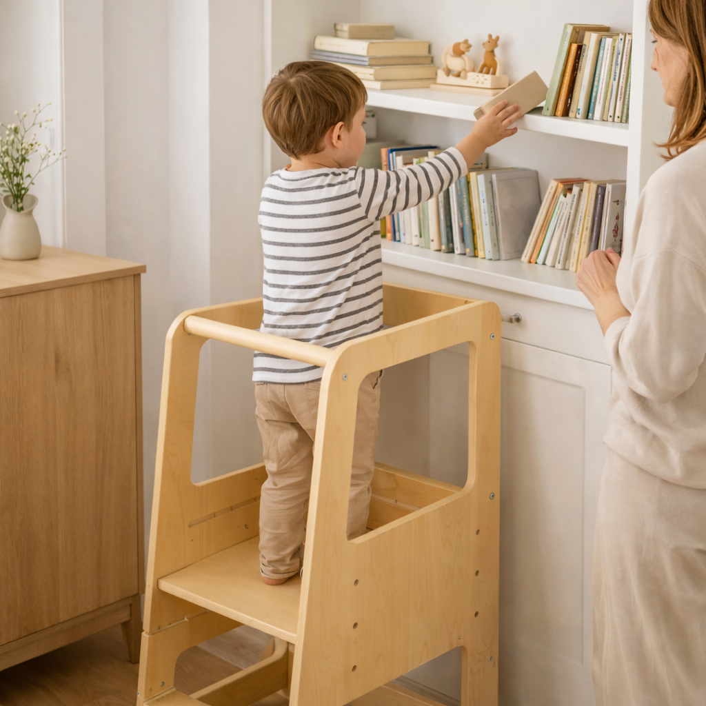 Xubby Lullza Classic Toddler Tower - Natural/White