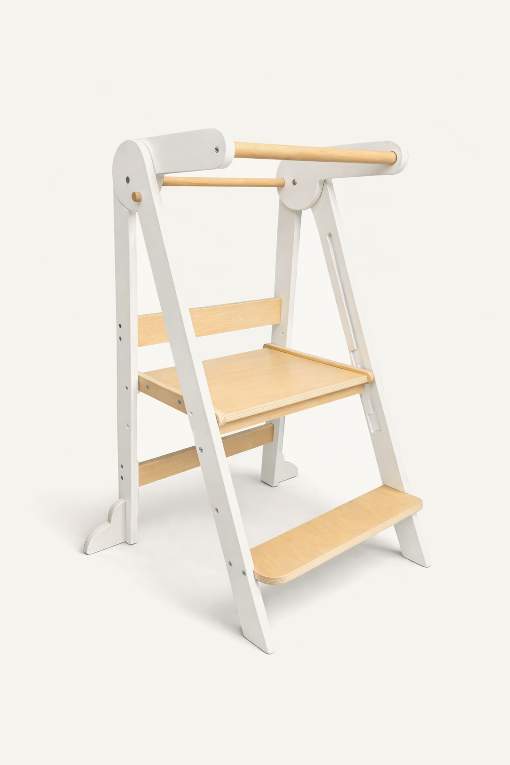 Cloud Foldable Toddler Tower - Natural / White + Natural